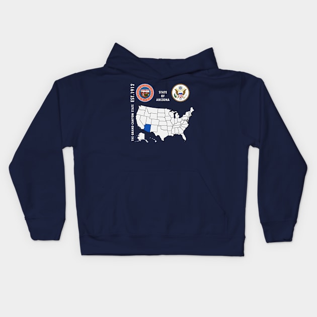 State of Arizona Kids Hoodie by NTFGP